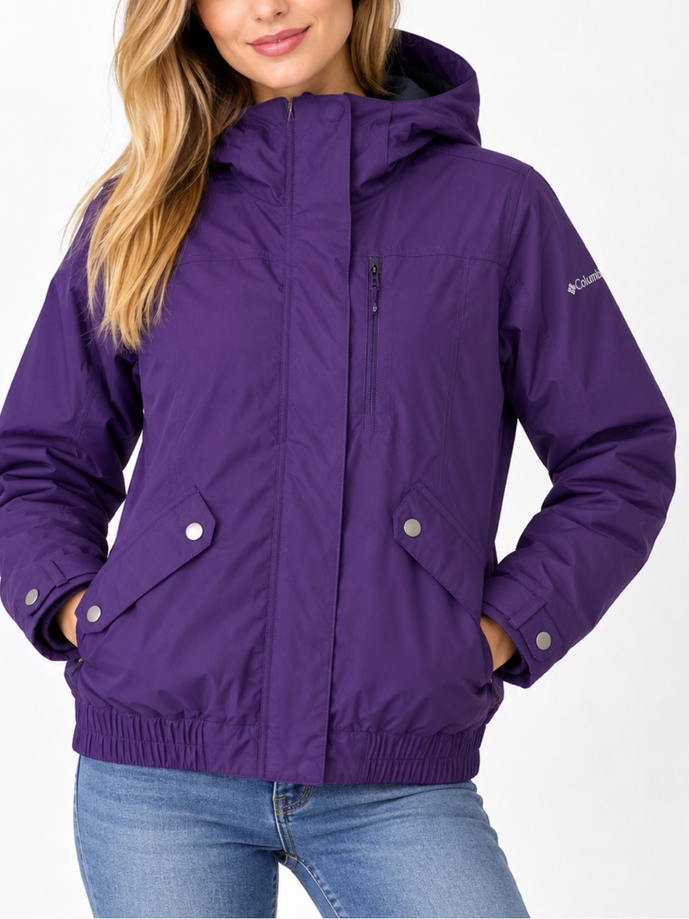 Columbia Women’s S Purple Hooded Insulated Winter Jacket Coat